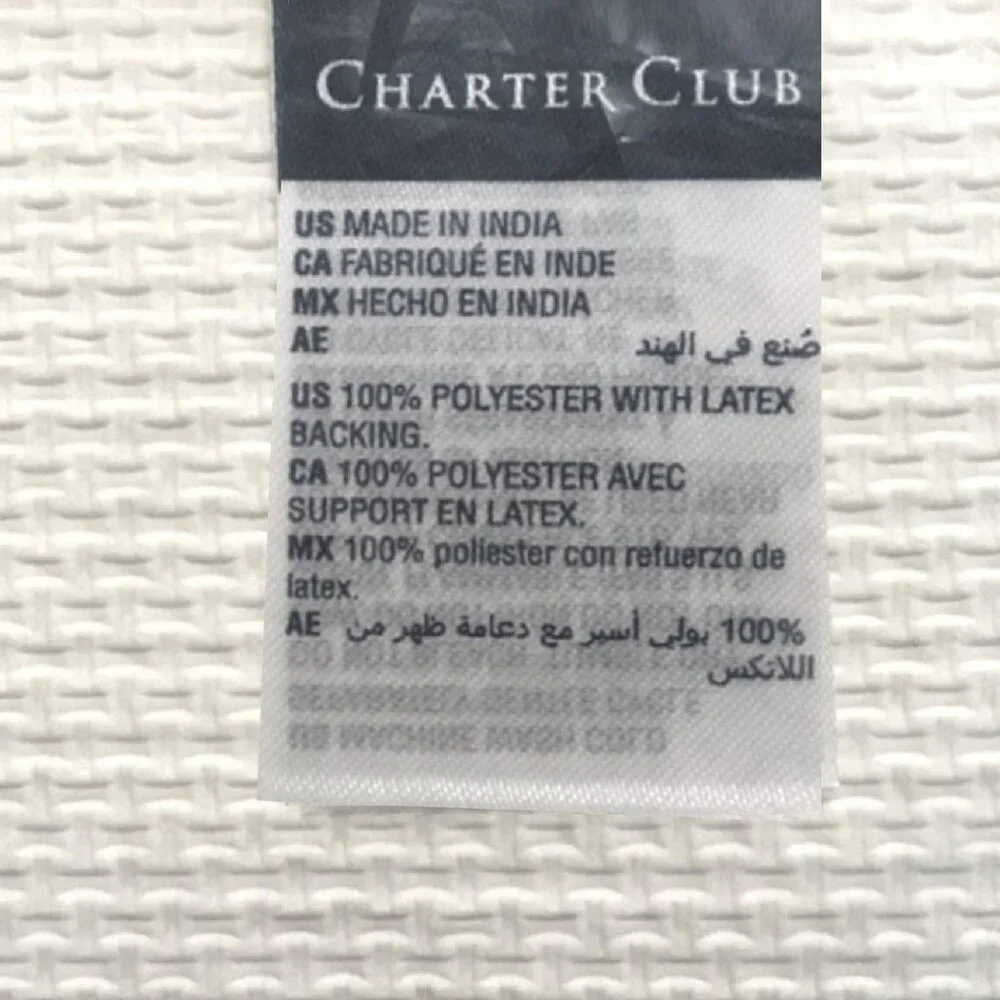 brand new WHITE Charter Club Elite Plush Contour Rug w/ Skid Resistant Backing
